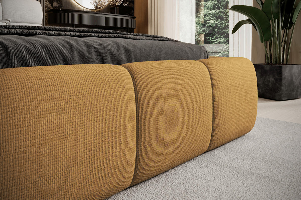TAPACIRANI KREVET 140/200 cm     kari žuta  - kari žuta/crna, Dizajnerski, tekstil/plastika (140/200cm) - Esposa
