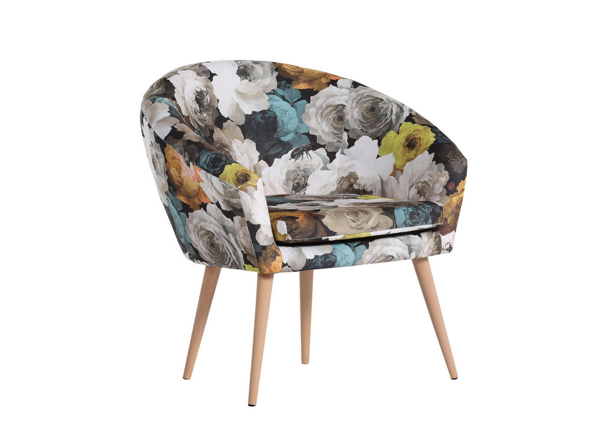 FOTELJA 73/73/43/66 cm , žuta, višebojna  - višebojna/žuta, Dizajnerski, tekstil (73/73/43/66cm) - Carryhome