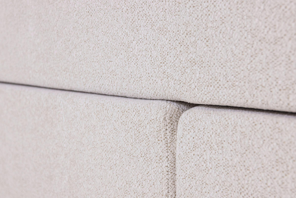 BOXSPRINGBETT 160/200 cm,  in Beige, Matratze, gepolstertes Kopfteil, Topper, H3 + H3 = fest  - Beige/Schwarz, Trend, Textil (160/200cm) - Chameo