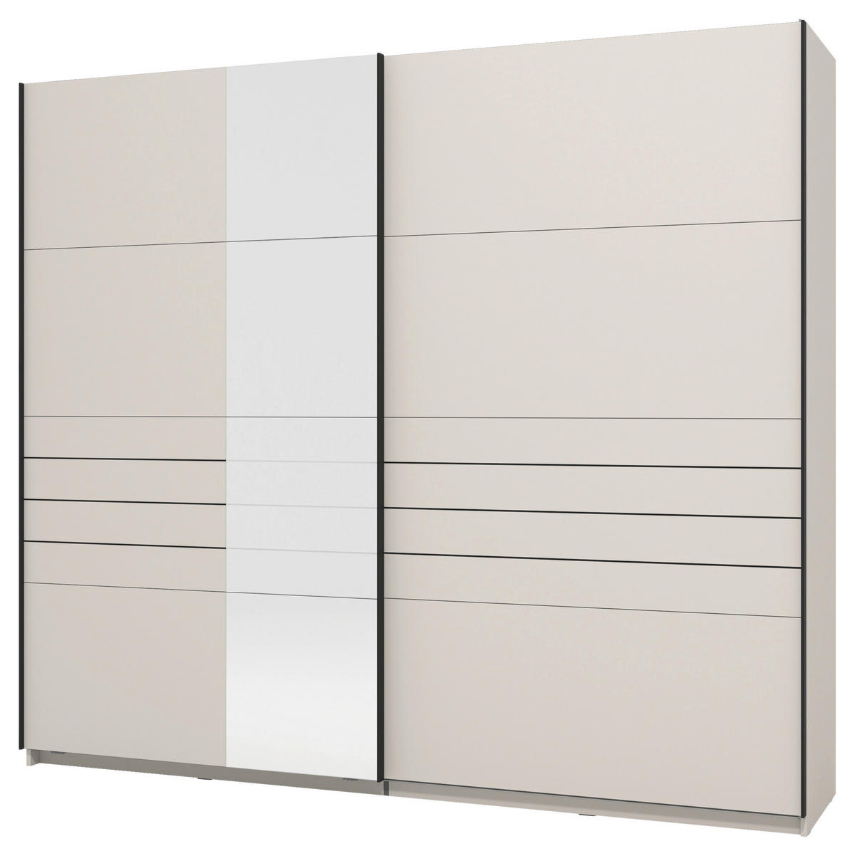 SKRIŇA S POS. DVER. – HOR.VED, kašmírová, 245/217,5/61 cm - čierna/kašmírová, Basics, kov/kompozitné drevo (245/217,5/61cm) - Xora