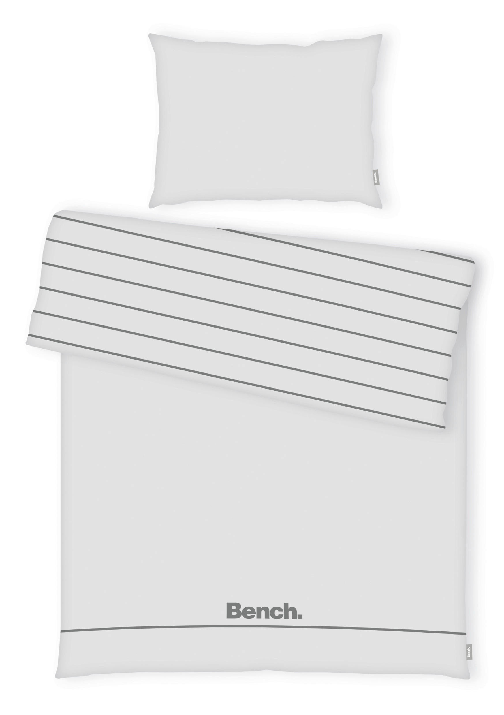 MLADINSKA POSTELJNINA BENCH 140/200 cm renforcé siva, črna  - siva/črna, Konvencionalno, tekstil (140/200cm) - Bench