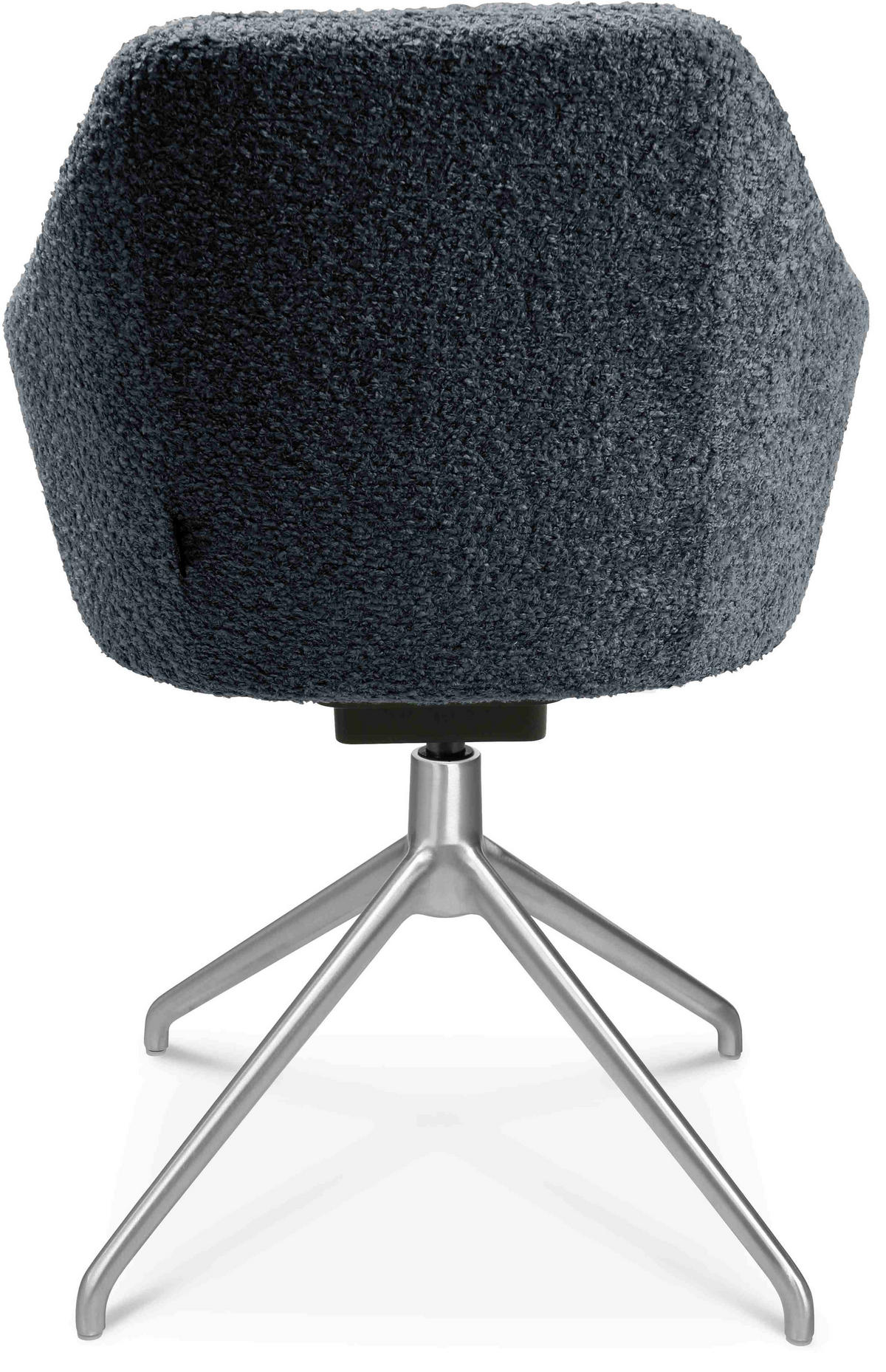 ARMLEHNSTUHL  in Aluminium Bouclé  - Dunkelgrau/Alufarben, Design, Textil/Metall (58/81,5-84,5/60cm) - Johann Jakob