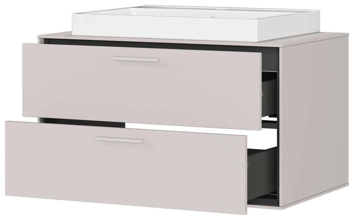 WASCHTISCHKOMBI  - Kaschmir/Weiß, MODERN, Keramik/Holzwerkstoff (80/47/50cm) - Xora