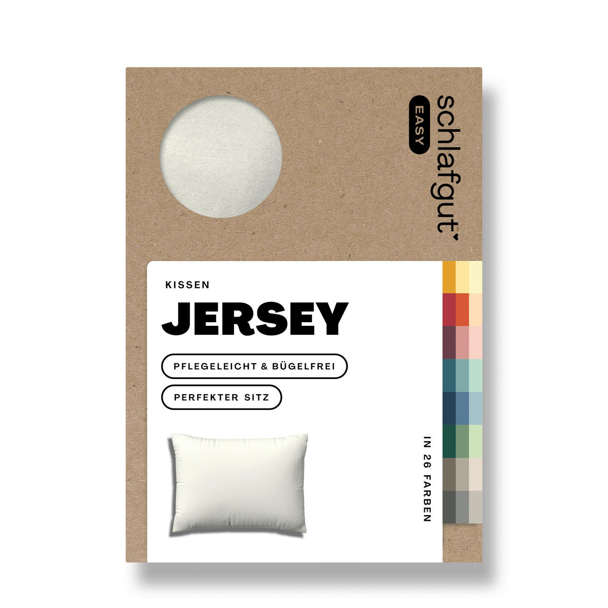 KISSENHÜLLE EASY JERSEY 40/60 cm  - Weiß, Basics, Textil (40/60cm) - Schlafgut