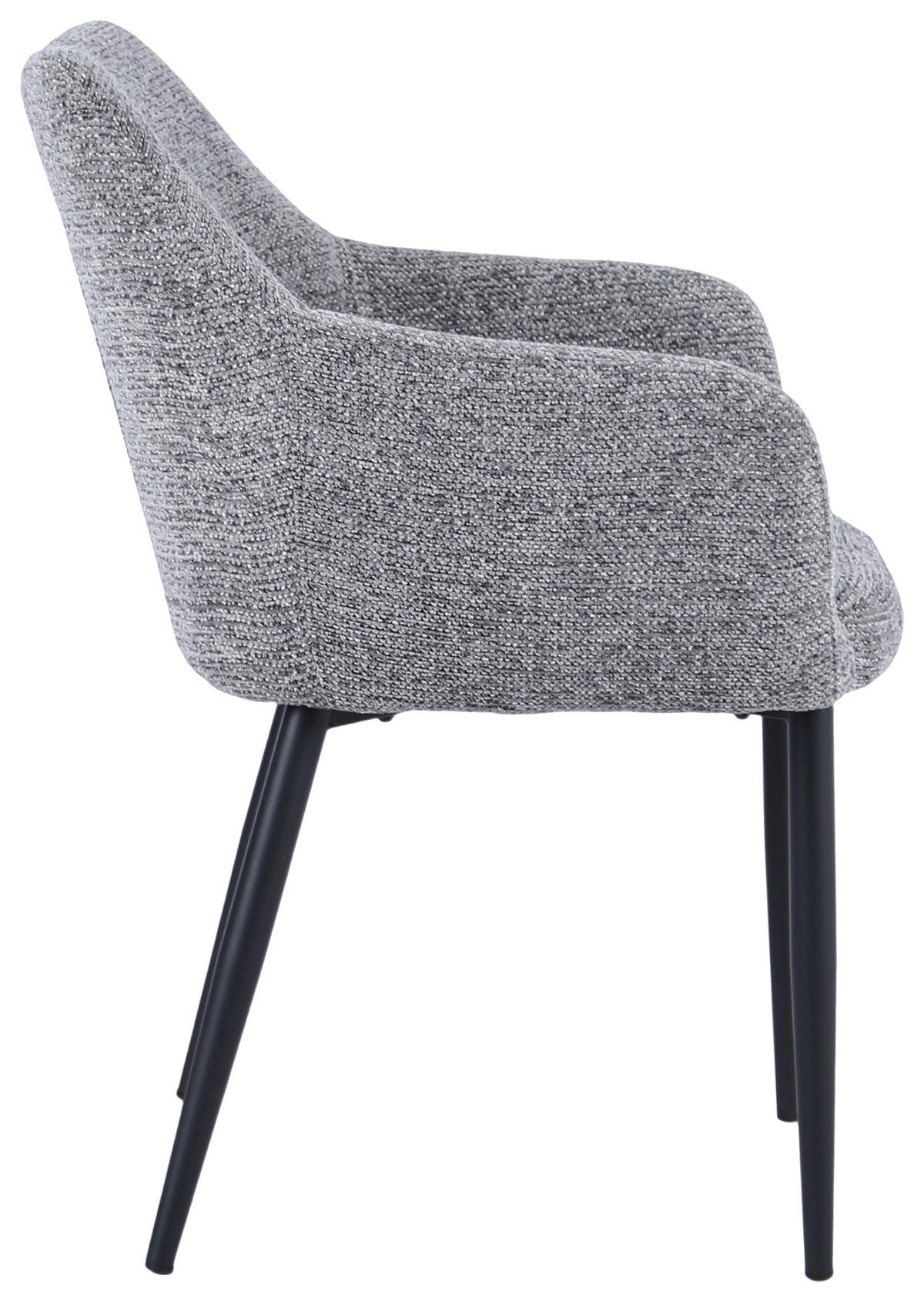ARMLEHNSTUHL   Chenille  Grau, Schwarz  - Schwarz/Grau, MODERN, Holz/Textil (58/85/60cm) - MID.YOU