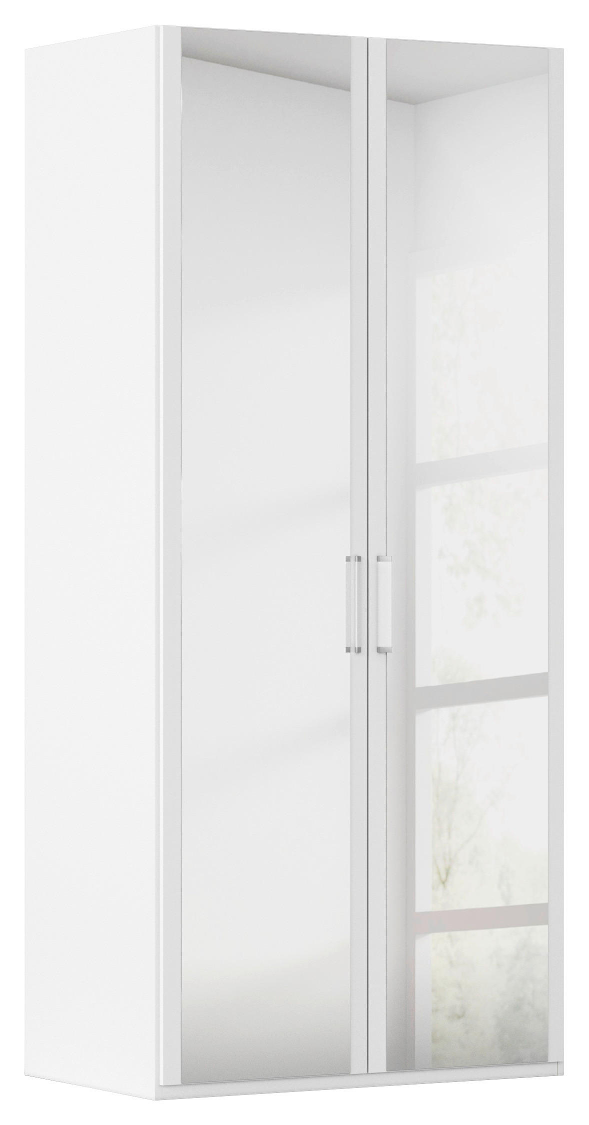 DREHTÜRENSCHRANK 101/223/60 cm 2-türig Weiß  - Weiß, Design, Glas/Holzwerkstoff (101/223/60cm) - Novel