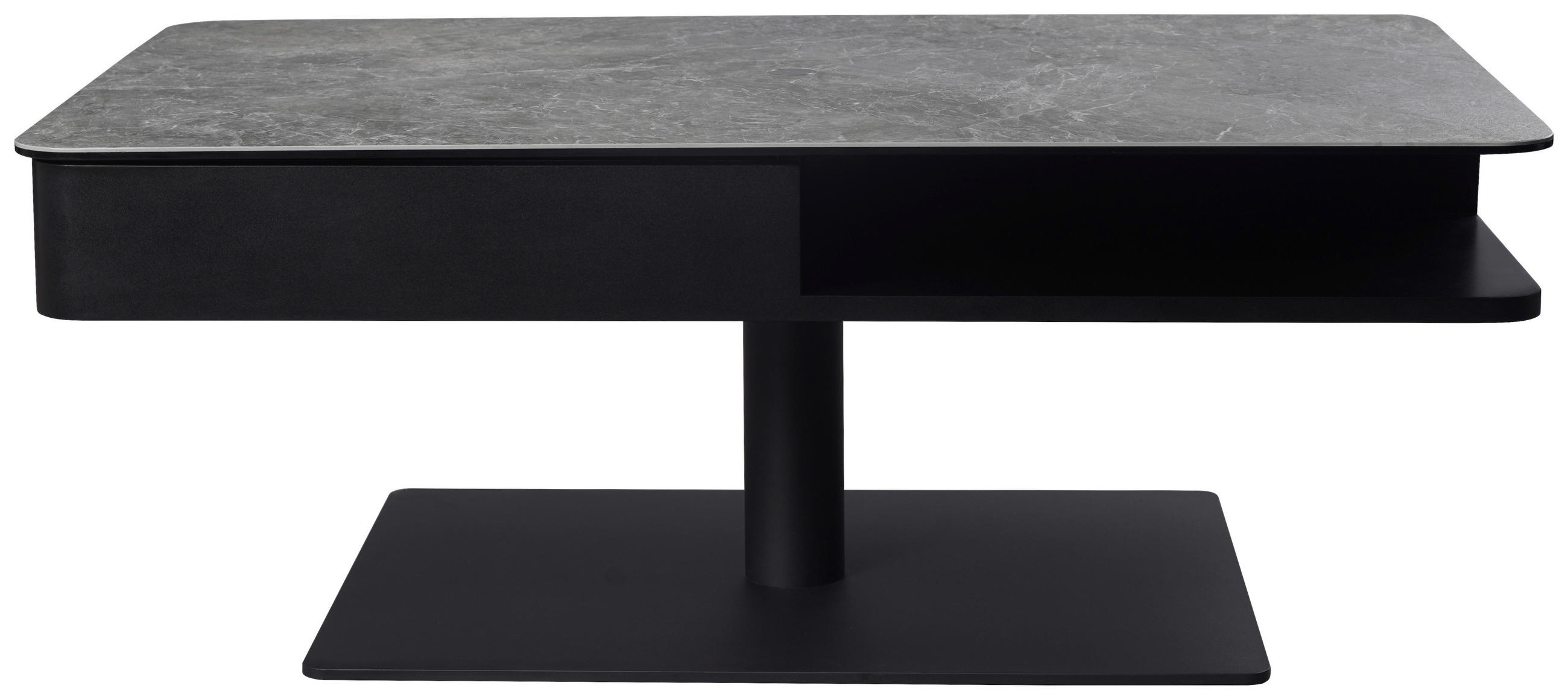 SOFFBORD i metall, glas, keramik, trämaterial 110/65/42-57 cm  - svart/grå, Basics, metall/trämaterial (110/65/42-57cm) - Dieter Knoll