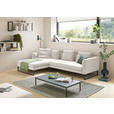ECKSOFA  in Feincord Weiß  178/284 cm  - Schwarz/Weiß, KONVENTIONELL, Textil/Metall (178/284cm) - Hom`in