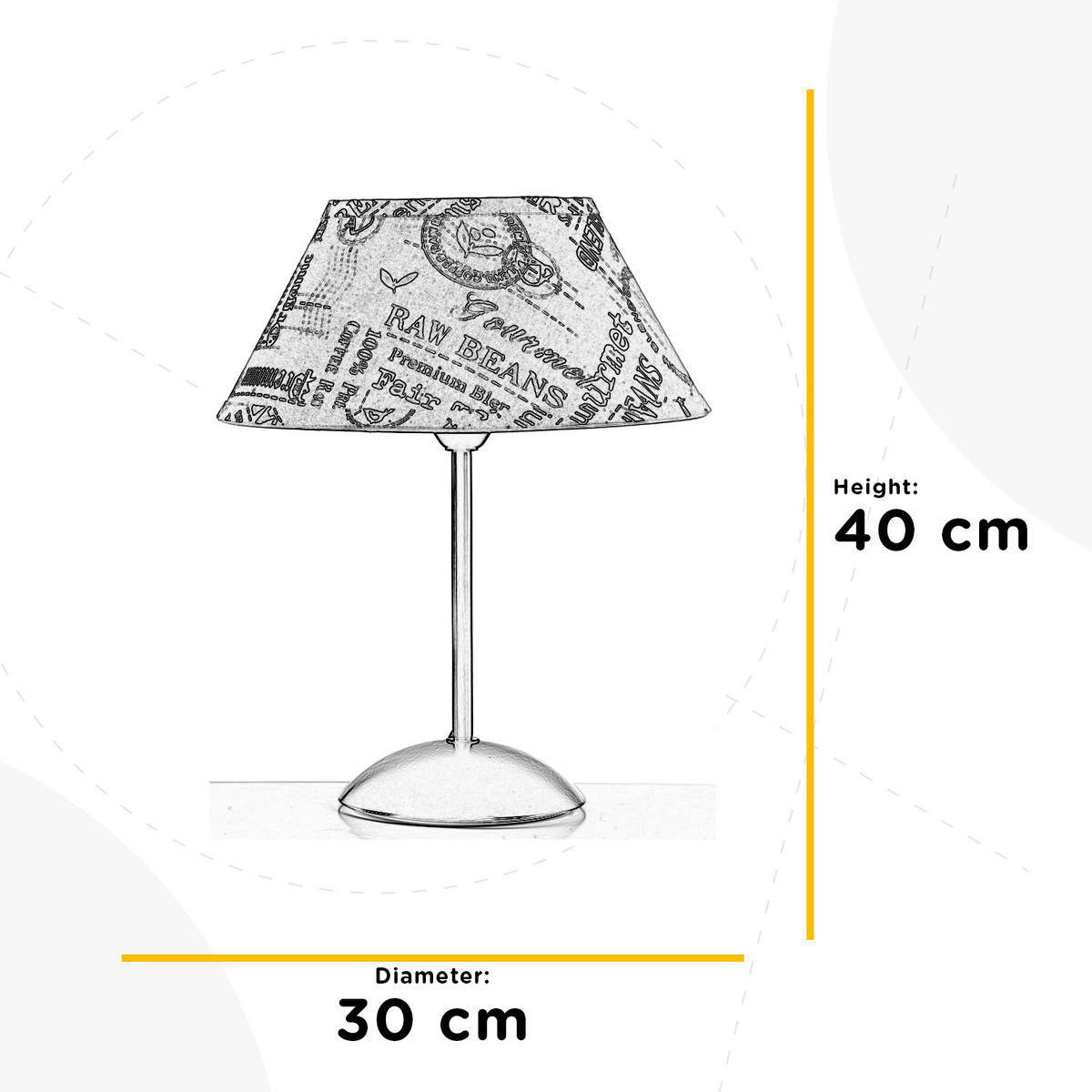 STOLNÍ LAMPA, E27, 30/30/40 cm - černá/koňaková, Basics, kov/textil (30/30/40cm)