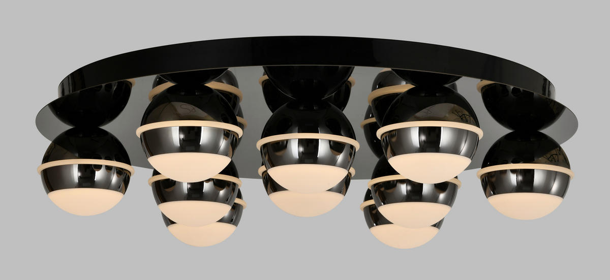 LED-DECKENLEUCHTE Biarritz 60/60/14 cm  - Schwarzchrom, Basics, Kunststoff/Metall (60/60/14cm)
