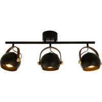 TAKLAMPA  - brun/mässingsfärgad, Design, metall/textil (76/32/15cm)