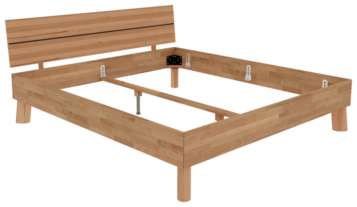 BETT 180/200 cm  in Naturfarben  - Naturfarben, MODERN, Holz (180/200cm) - MID.YOU