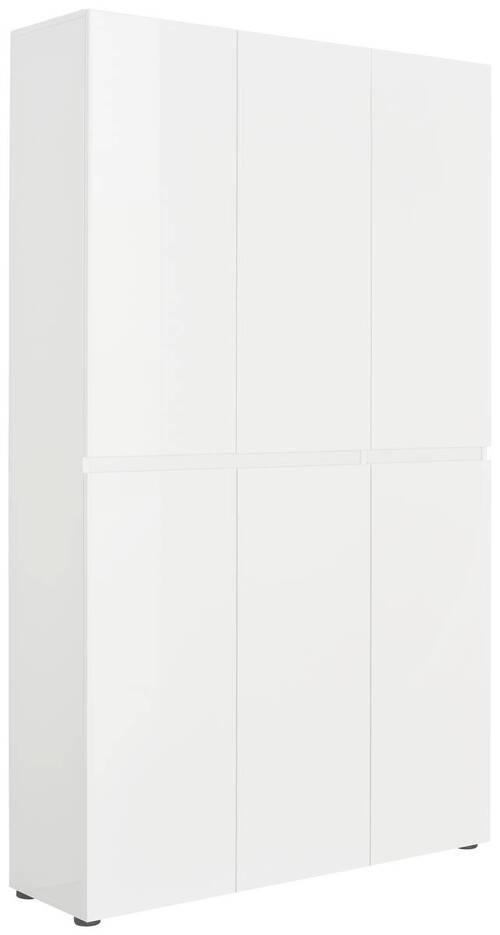 SCHUHSCHRANK 120/200/34 cm  - Weiss/Schwarz, Design, Holzwerkstoff/Kunststoff (120/200/34cm) - home24