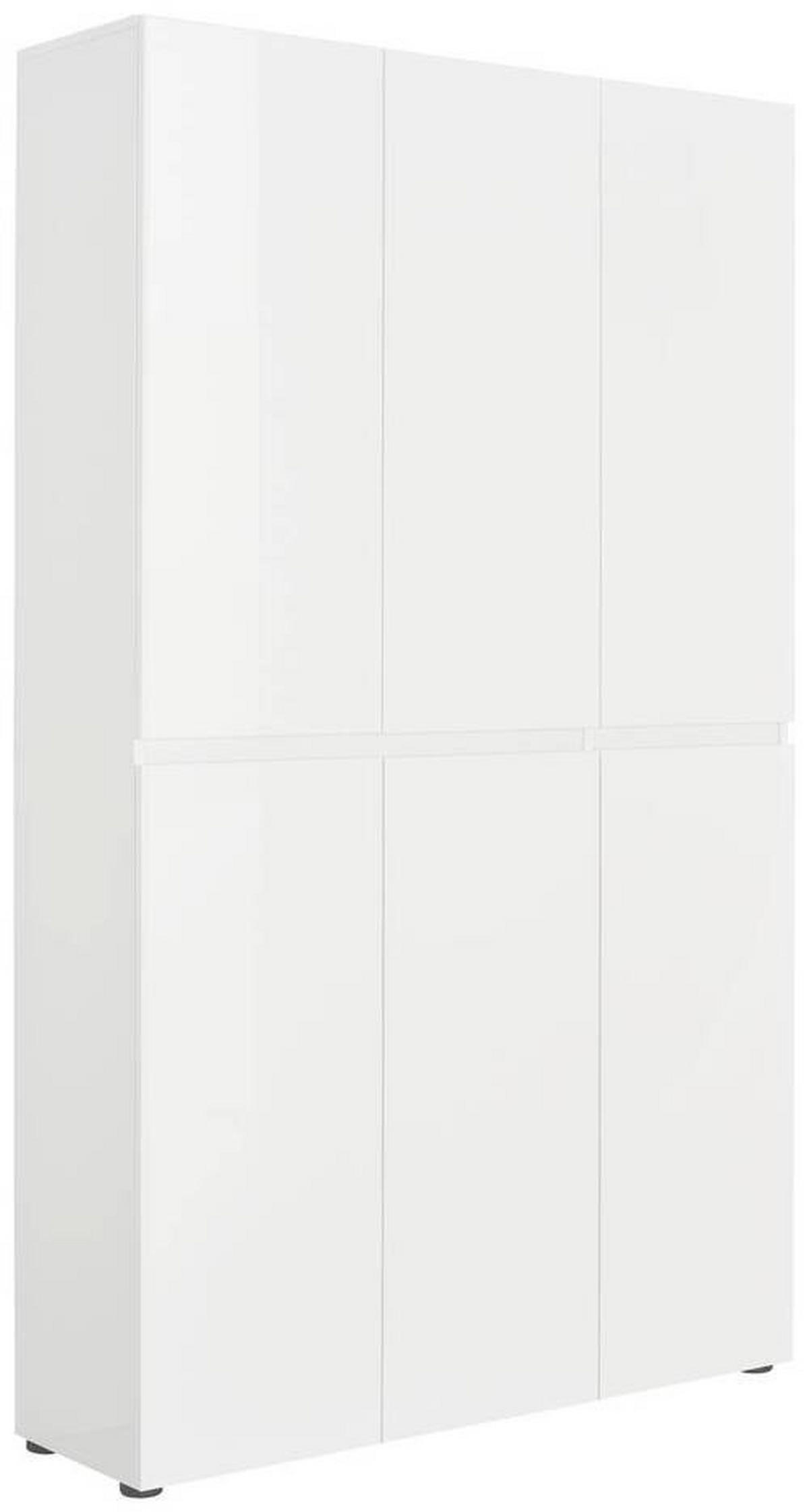 SCHUHSCHRANK Weiß  - Schwarz/Weiß, Design, Holzwerkstoff/Kunststoff (120/200/34cm) - home24