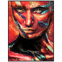 ÖLGEMÄLDE Abstraktes, Menschen, Ethno, Frauen 60/80 cm  - Multicolor/Schwarz, Design, Holzwerkstoff/Textil (60/80cm) - Monee