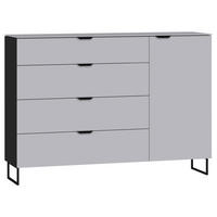 SIDEBOARD  in 135/98/43 cm  - Hellgrau/Schwarz, Design, Glas/Holzwerkstoff (135/98/43cm) - Jutzler