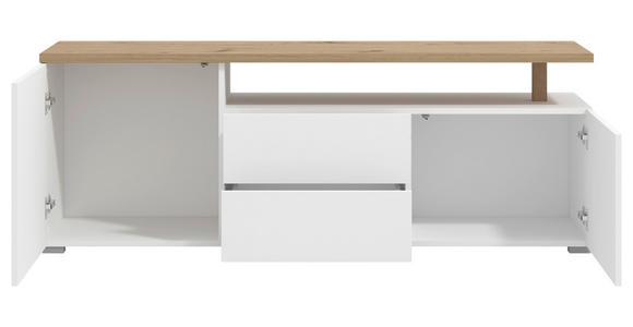 LOWBOARD in 154/55,5/40 cm - Weiß/Eiche Artisan, Basics, Holzwerkstoff/Kunststoff (154/55,5/40cm) - Carryhome