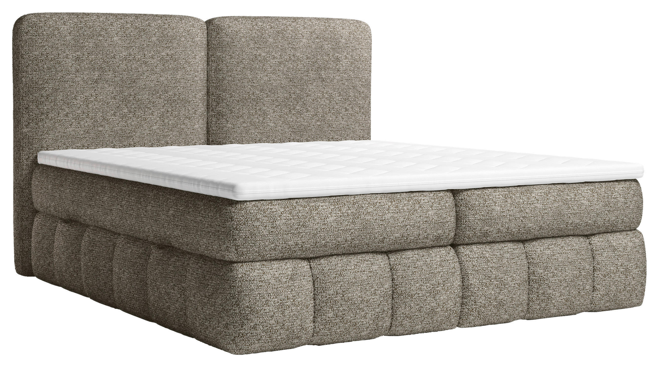 BOXBETT 140/200 cm,  in Braun, Bettkasten, Topper, Matratzen, H3 = fest  - Schwarz/Braun, KONVENTIONELL, Kunststoff/Textil (140/200cm) - Carryhome