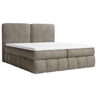 BOXBETT 180/200 cm,  in Braun, Bettkasten, Topper, Matratzen, H3 = fest  - Schwarz/Braun, KONVENTIONELL, Kunststoff/Textil (180/200cm) - Carryhome