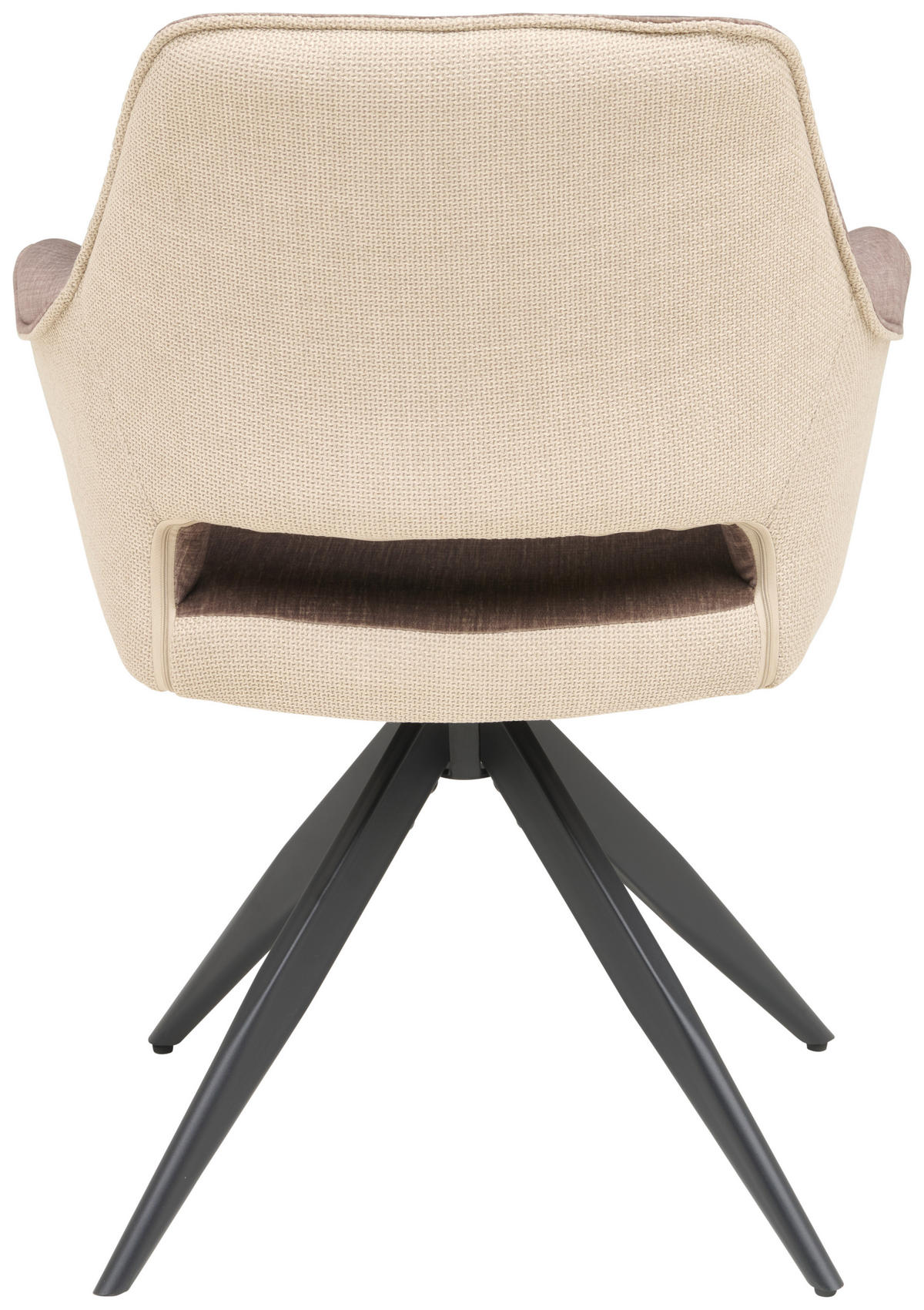 ARMLEHNSTUHL  in Eisen Samt, Webstoff  - Beige/Schwarz, KONVENTIONELL, Textil/Metall (62/86/64cm) - MID.YOU
