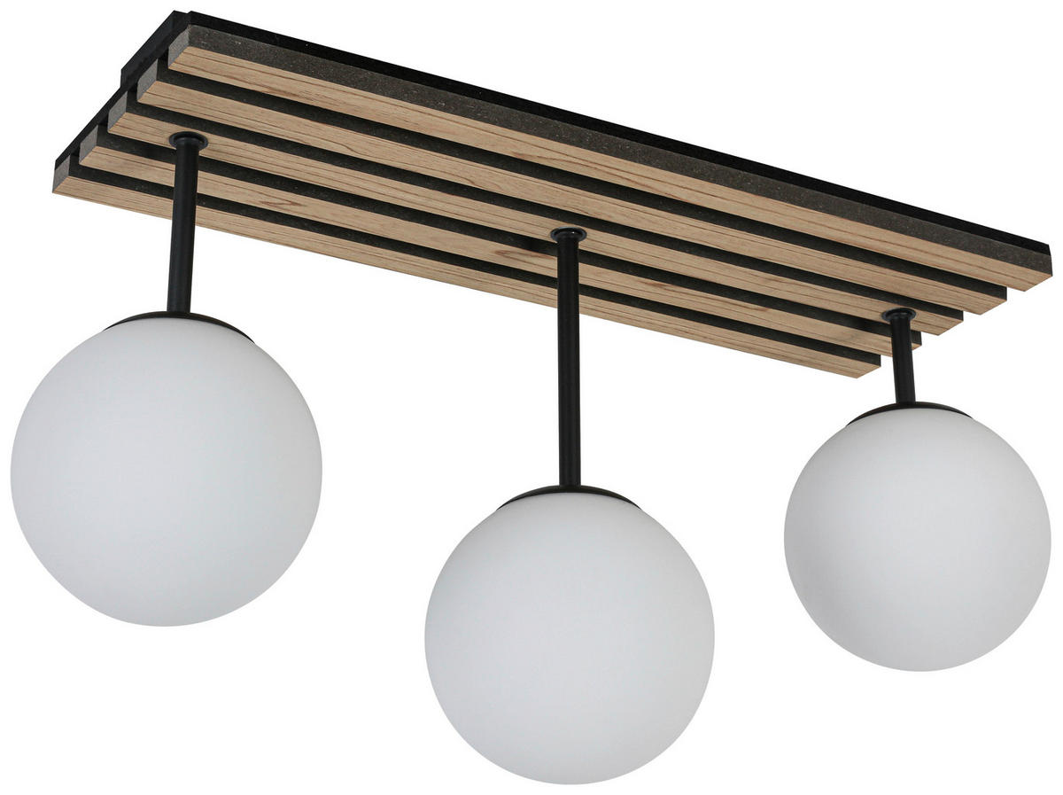 HÄNGELEUCHTE 60/18,5/35 cm   - Eichefarben/Schwarz, Trend, Glas/Holzwerkstoff (60/18,5/35cm) - Collet's Monde