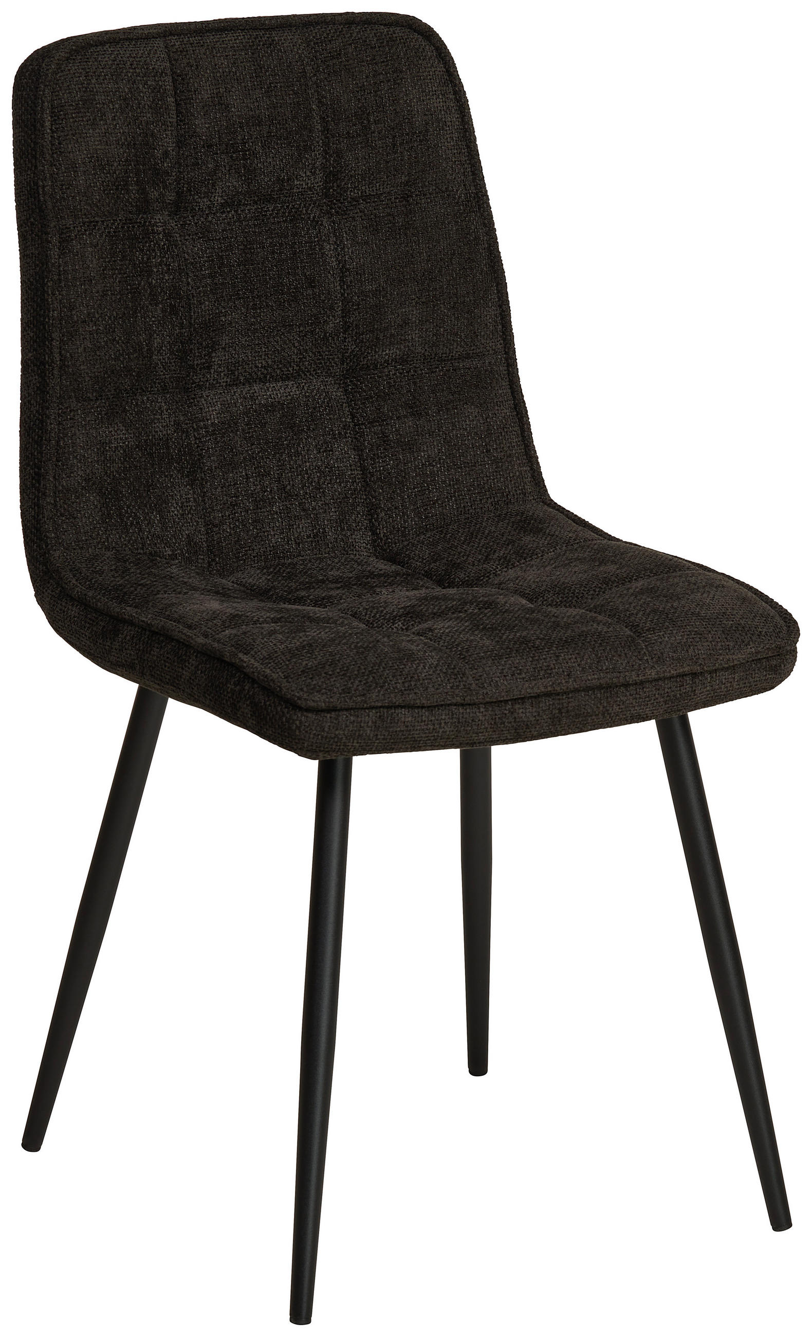 STUHL Leinenoptik Schwarz Pappel Sperrholz  - Schwarz, KONVENTIONELL, Holz/Textil (45/89/58cm) - MID.YOU