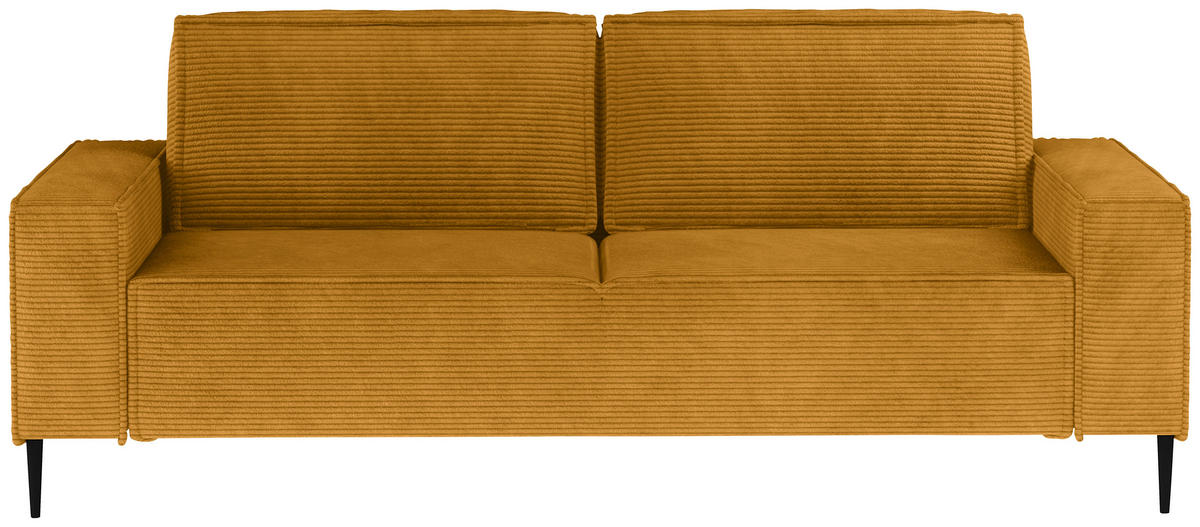 BÄDDSOFFA i vävt tyg currygul  - currygul/svart, Design, metall/textil (240/89/103cm) - MID.YOU