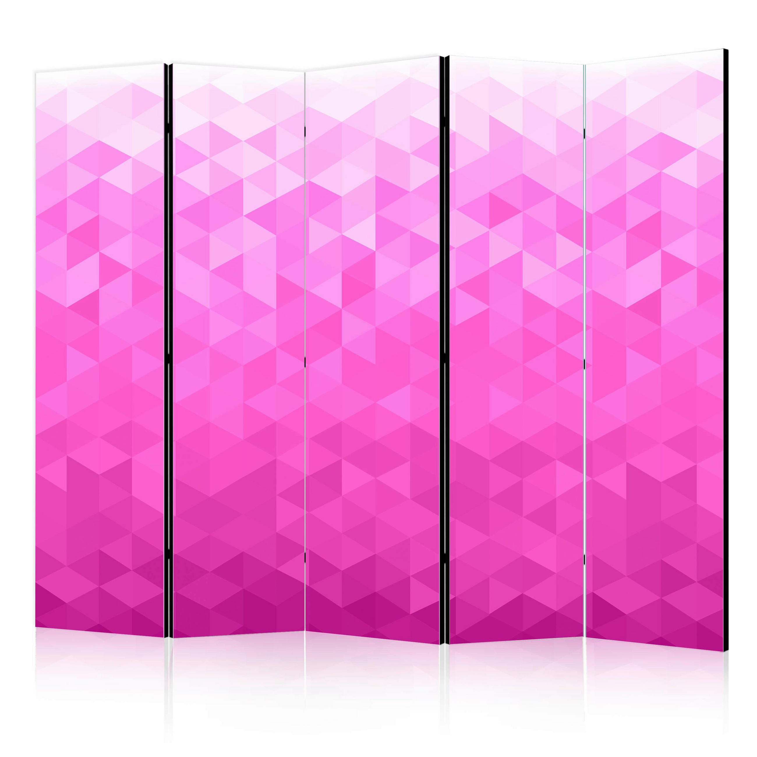 SKÄRMVÄGG  i trä, textil  vit, pink  - vit/pink, Basics, trä/textil (225/172/3cm) - artgeist