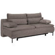 BOXSPRINGSOFA in Webstoff Braun  - Schwarz/Braun, Design, Textil/Metall (202/93/100cm) - Novel