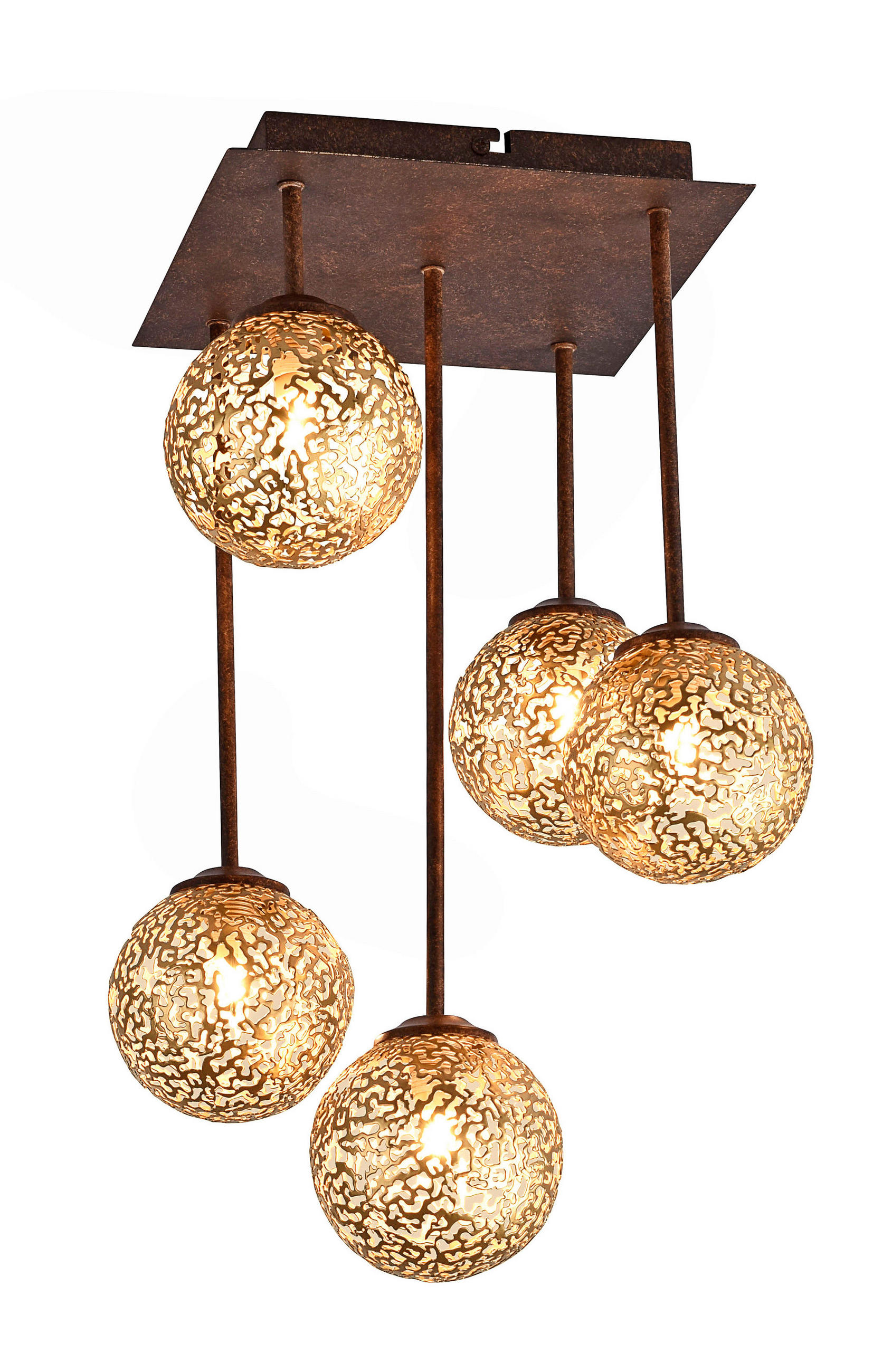 DECKENLEUCHTE 27/27/47 cm - Rostfarben, LIFESTYLE, Metall (27/27/47cm) - Paul Neuhaus