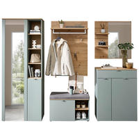 PREDSIEŇOVÝ NÁBYTOK, 264/202/38 cm - dub artisan/šalviovozelená, Design, kompozitné drevo/textil (264/202/38cm) - Xora