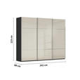 SCHWEBETÜRENSCHRANK  in Schwarz, Champagner  - Chromfarben/Champagner, KONVENTIONELL, Glas/Holzwerkstoff (242/223/68cm) - Novel