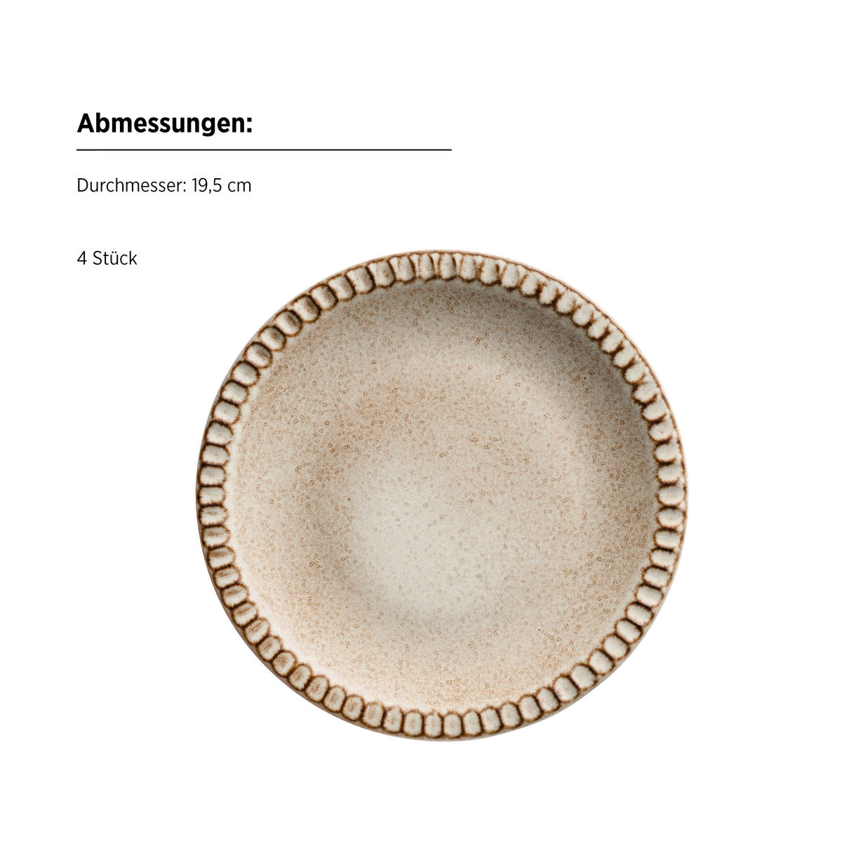 FRÜHSTÜCKSSERVICE Beige IDA 12-teilig 4 Personen  - Beige, Basics, Keramik - Mäser