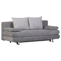 SCHLAFSOFA in Webstoff Grau, Hellgrau  - Chromfarben/Hellgrau, Design, Kunststoff/Textil (196/74/90cm) - Carryhome