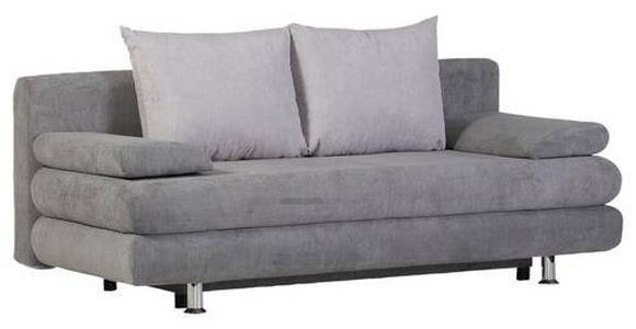 SCHLAFSOFA in Webstoff Grau, Hellgrau  - Chromfarben/Hellgrau, Design, Kunststoff/Textil (196/74/90cm) - Carryhome