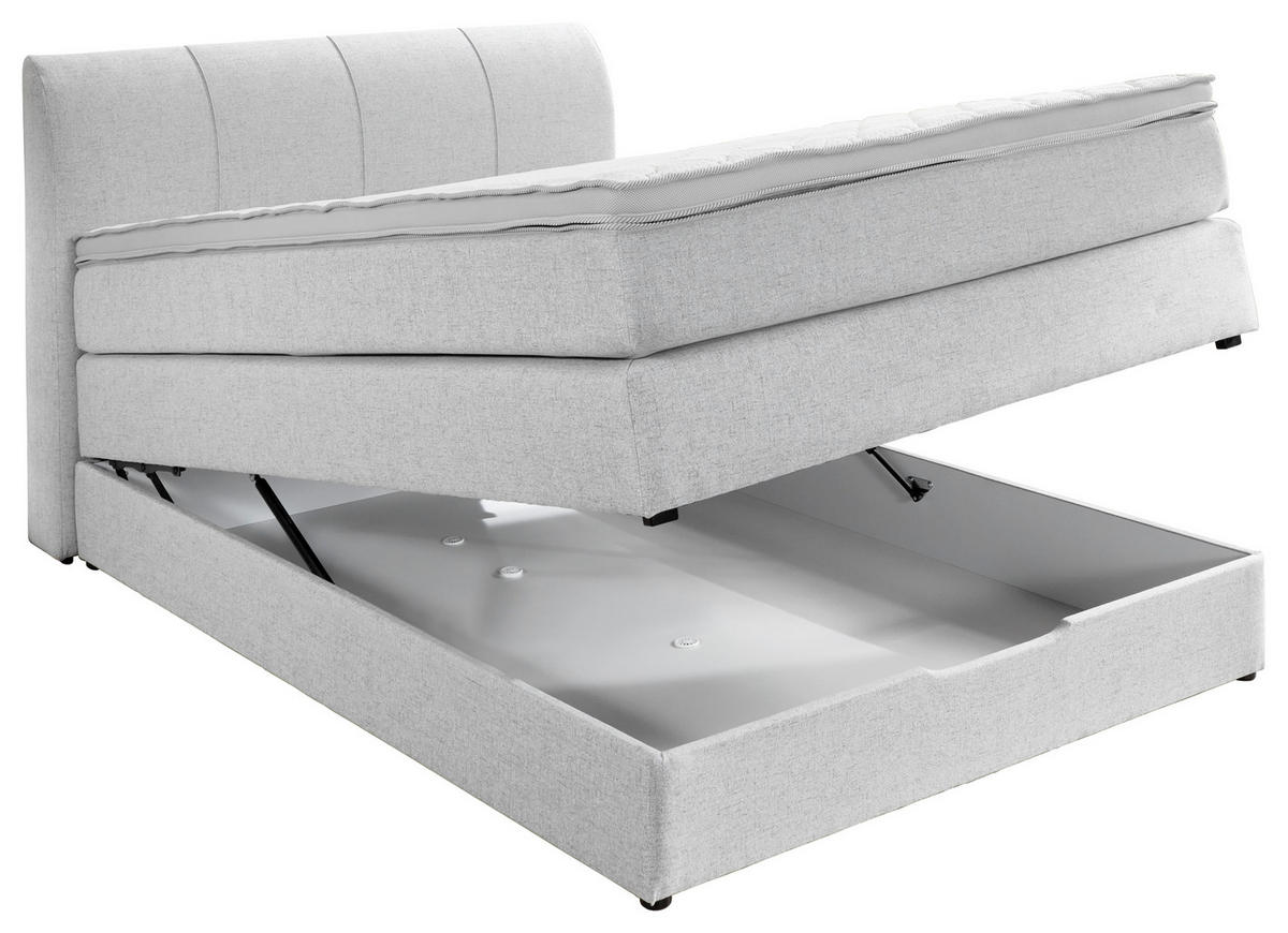 BOXSPRINGBETT 120/200 cm  in Silberfarben  - Silberfarben, Konventionell, Textil (120/200cm) - Carryhome