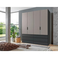 FALTTÜRENSCHRANK in Graphitfarben, Grau, Sahara  - Schwarz/Graphitfarben, Design, Holzwerkstoff (200/216/58cm) - Boxxx