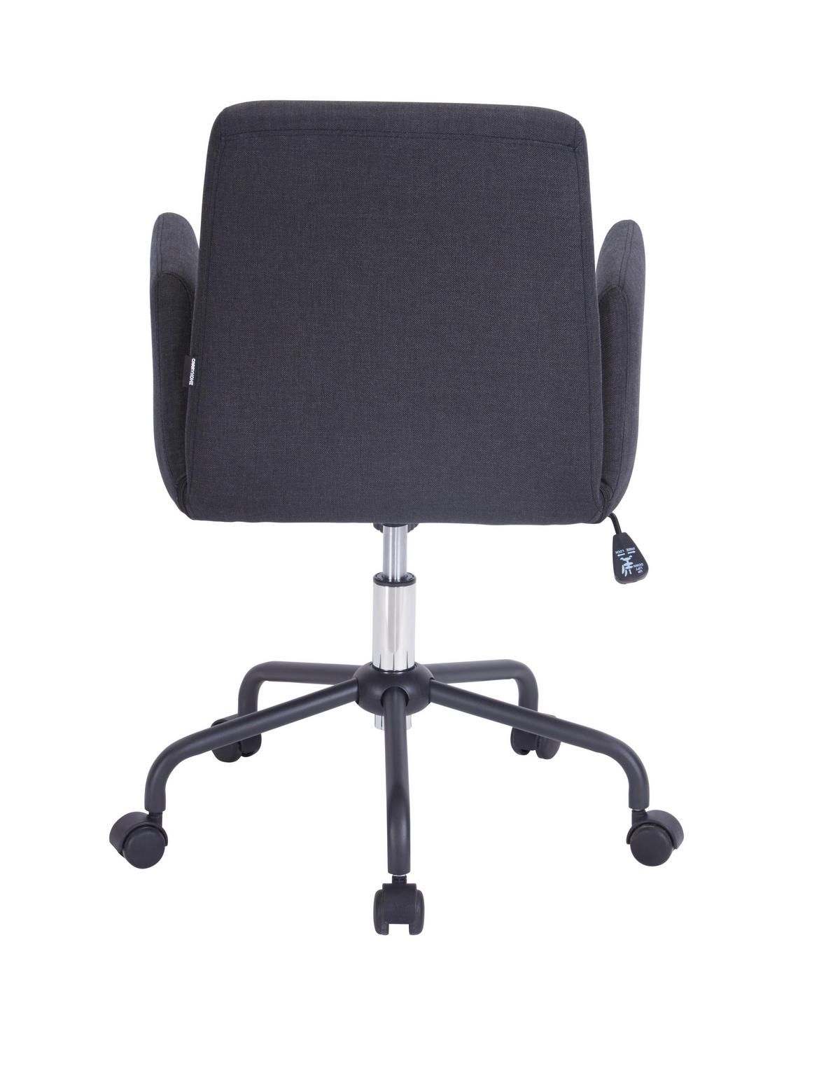 Scaun Birou, țesătură, negru, culoare crom - culoare crom/negru, Design, plastic/metal (58/82-90/57cm) - Carryhome