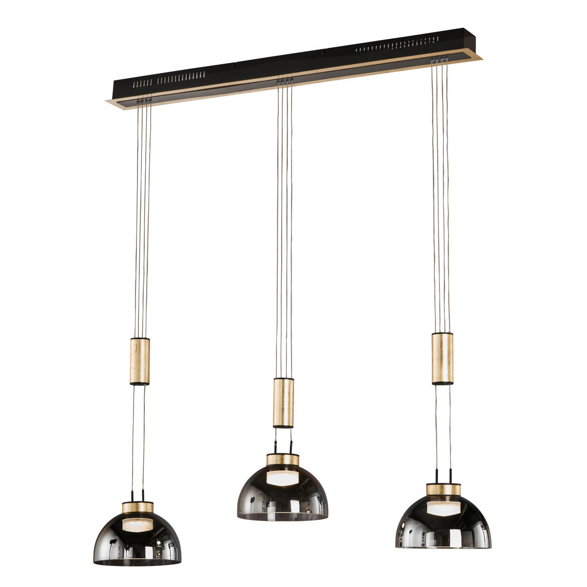 LED-PENDELLAMPA Avignon 20/9/150 cm  - svart/guldfärgad, Klassisk, metall/glas (20/9/150cm) - Fischer & Honsel