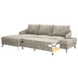 ECKSOFA in Webstoff Hellbraun  - Hellbraun/Schwarz, KONVENTIONELL, Textil/Metall (183/293cm) - Carryhome