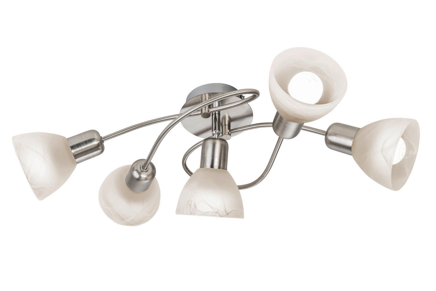 LED-DECKENLEUCHTE 35/18,5 cm   - Weiß/Nickelfarben, Basics, Glas/Metall (35/18,5cm)