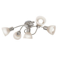 LED-DECKENLEUCHTE 35/18,5 cm   - Weiß/Nickelfarben, Basics, Glas/Metall (35/18,5cm)