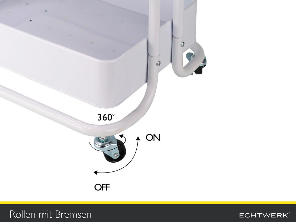 SERVIERWAGEN in Weiß  - Weiß, Basics, Metall (43/32/86cm) - Echtwerk