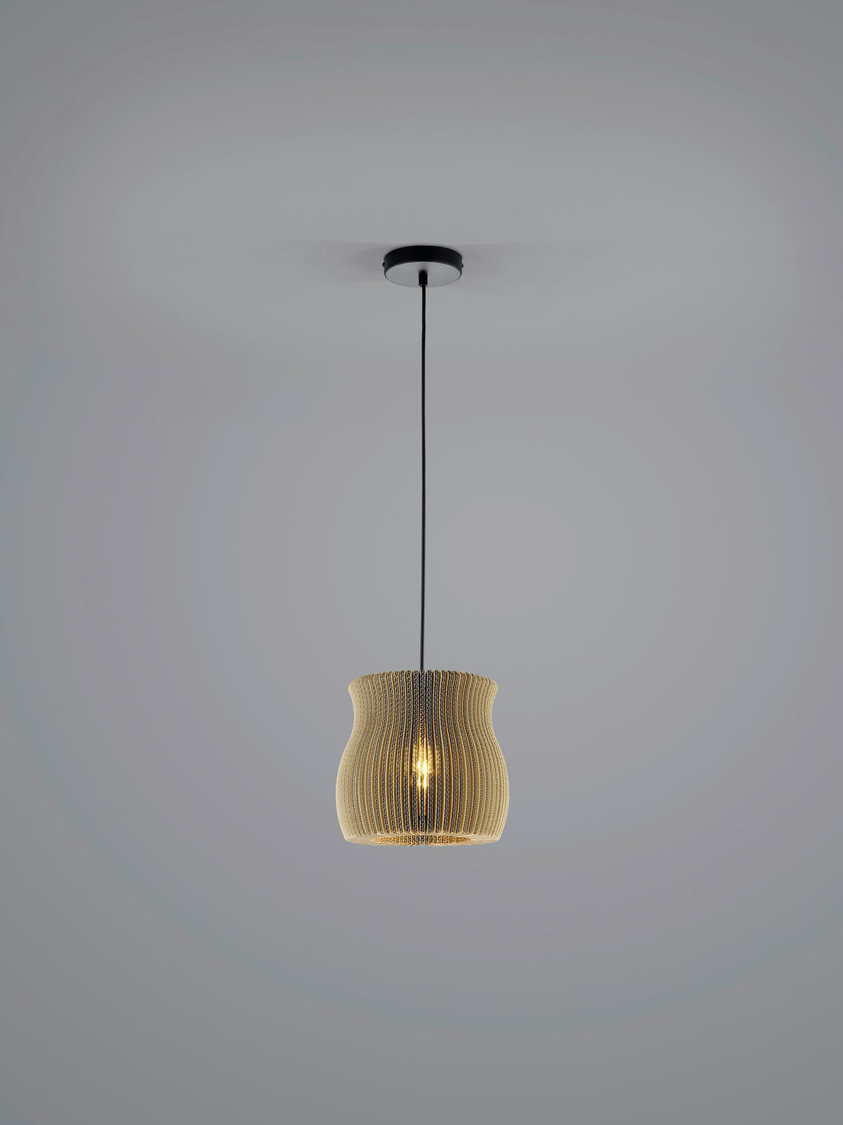 HÄNGELEUCHTE 28/150 cm  - Naturfarben, Design, Wellpappe (28/150cm) - Hell