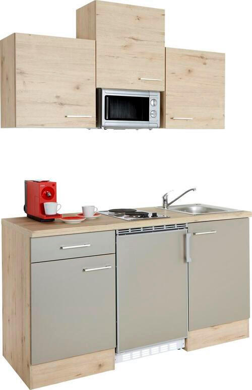 MINIKUCHYNĚ RIVA 150 - barvy dubu, Moderní, kompozitní dřevo (150cm) - MID.YOU