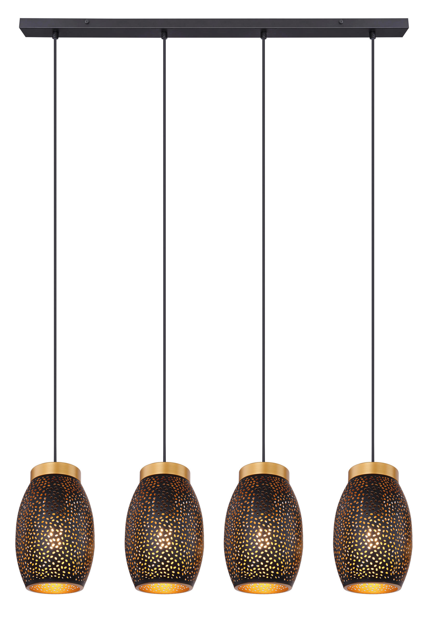 HÄNGELEUCHTE 90/15/120 cm   - Goldfarben/Schwarz, Design, Kunststoff/Metall (90/15/120cm) - Novel