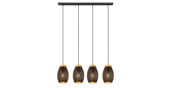 HÄNGELEUCHTE 90/15/120 cm  - Goldfarben/Schwarz, Design, Kunststoff/Metall (90/15/120cm) - Novel