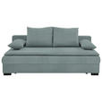 SCHLAFSOFA  in Samt Grau  - Schwarz/Grau, KONVENTIONELL, Kunststoff/Textil (207/94/90cm) - Venda
