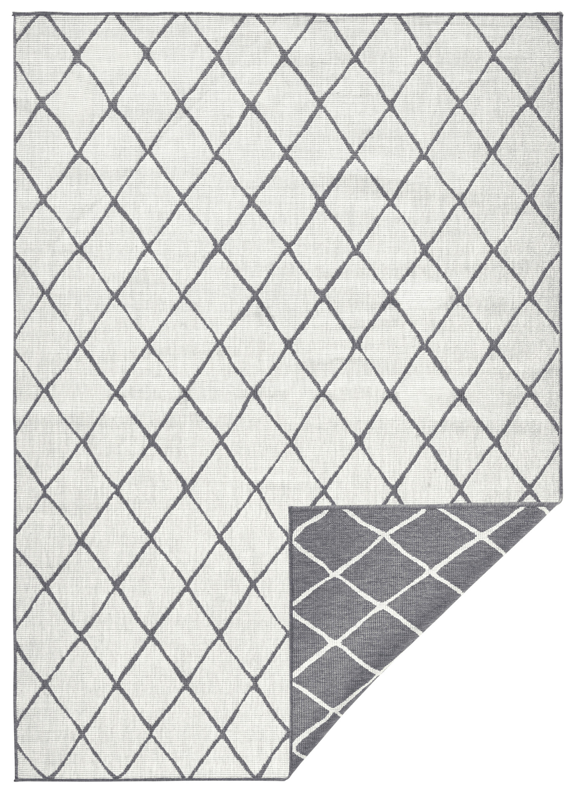 OUTDOORTEPPICH 80/150 cm Twin Creme, Grau  - Creme/Grau, Design, Kunststoff (80/150cm)