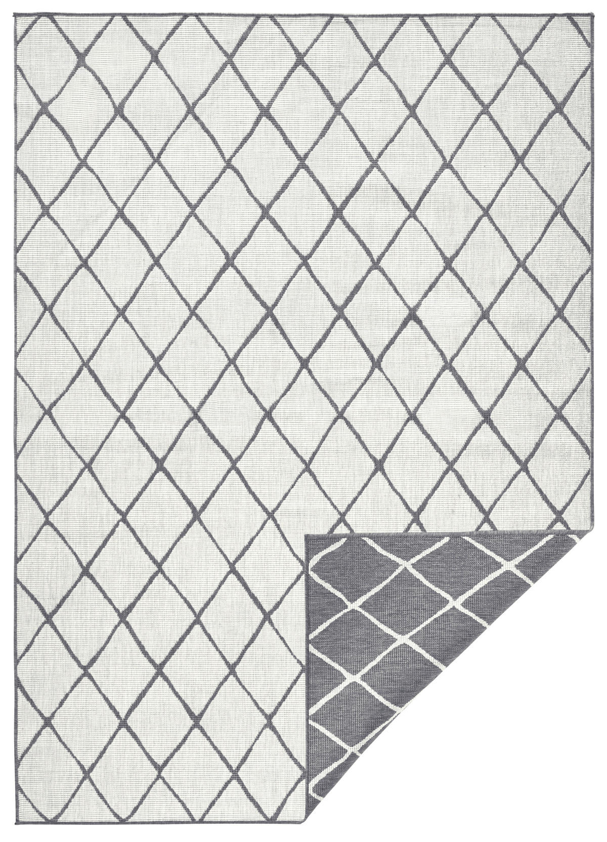 OUTDOORTEPPICH 80/150 cm Twin Creme, Grau  - Creme/Grau, Design, Kunststoff (80/150cm)